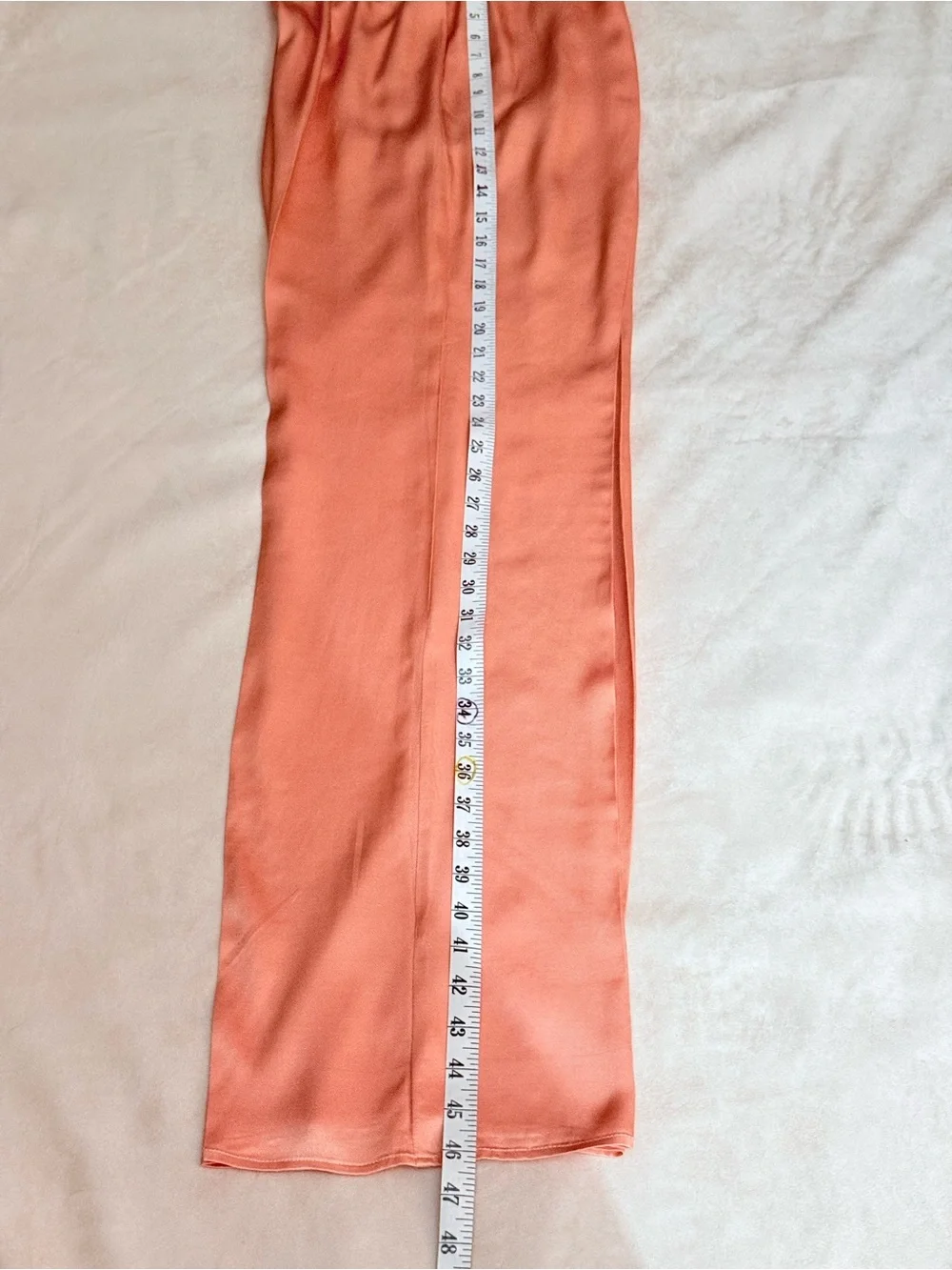 LAPOINTE Peach Fine Textured Satin Wide Leg Pants MD High Rise $690 Luxury Flowy